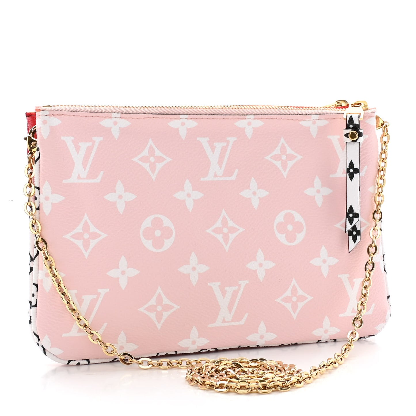 Monogram Giant Double Zip Pochette Rouge