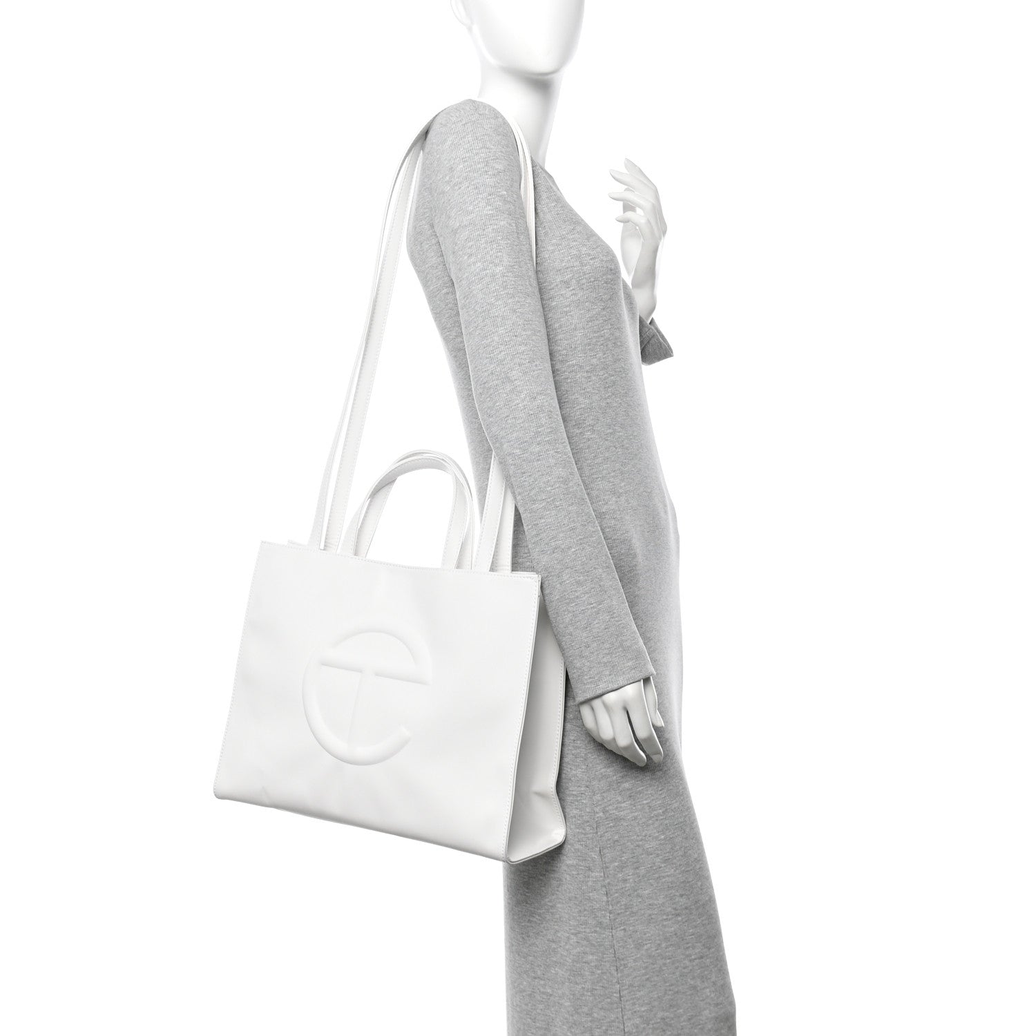 Telfar Vegan Leather Medium Shopping Bag White 1743403 – FASHIONPHILE