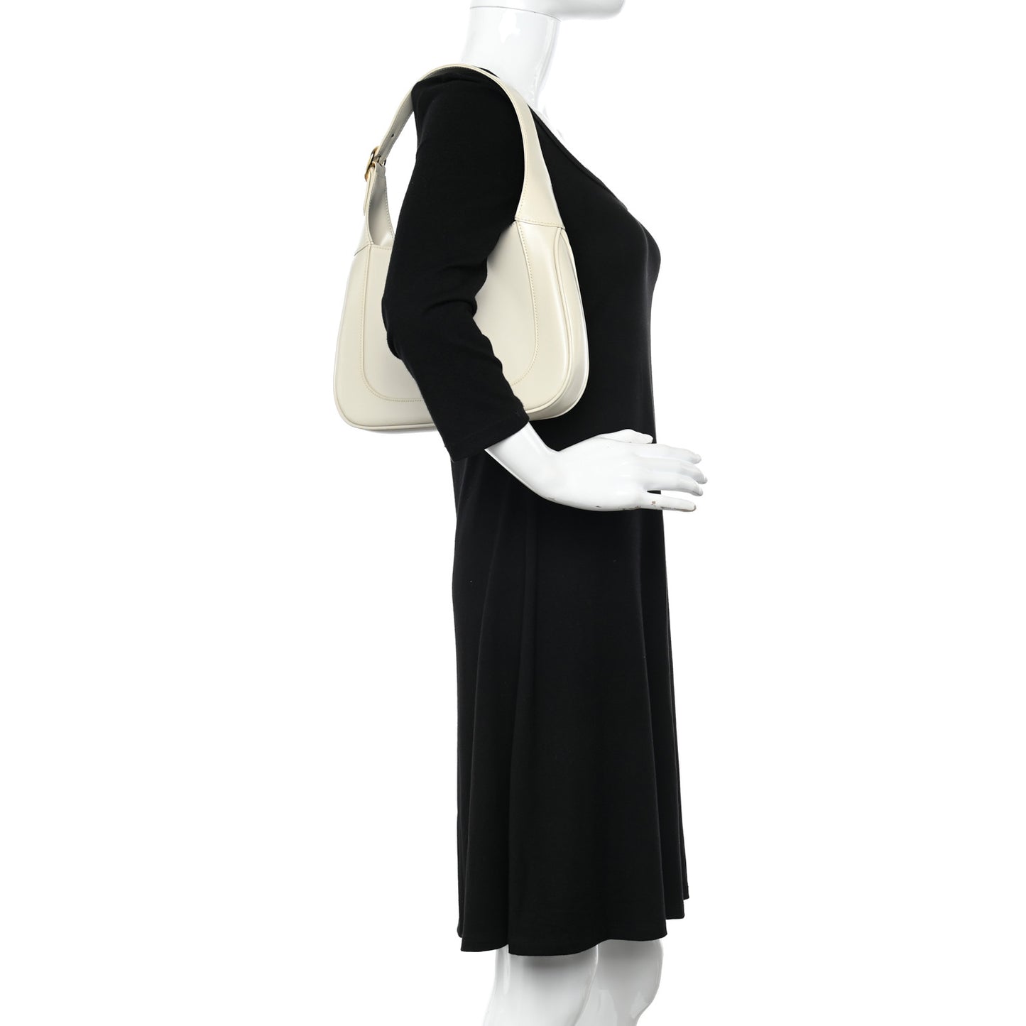 Boarded Dyana Lux Calfskin Small Jackie 1961 Hobo Mystic White