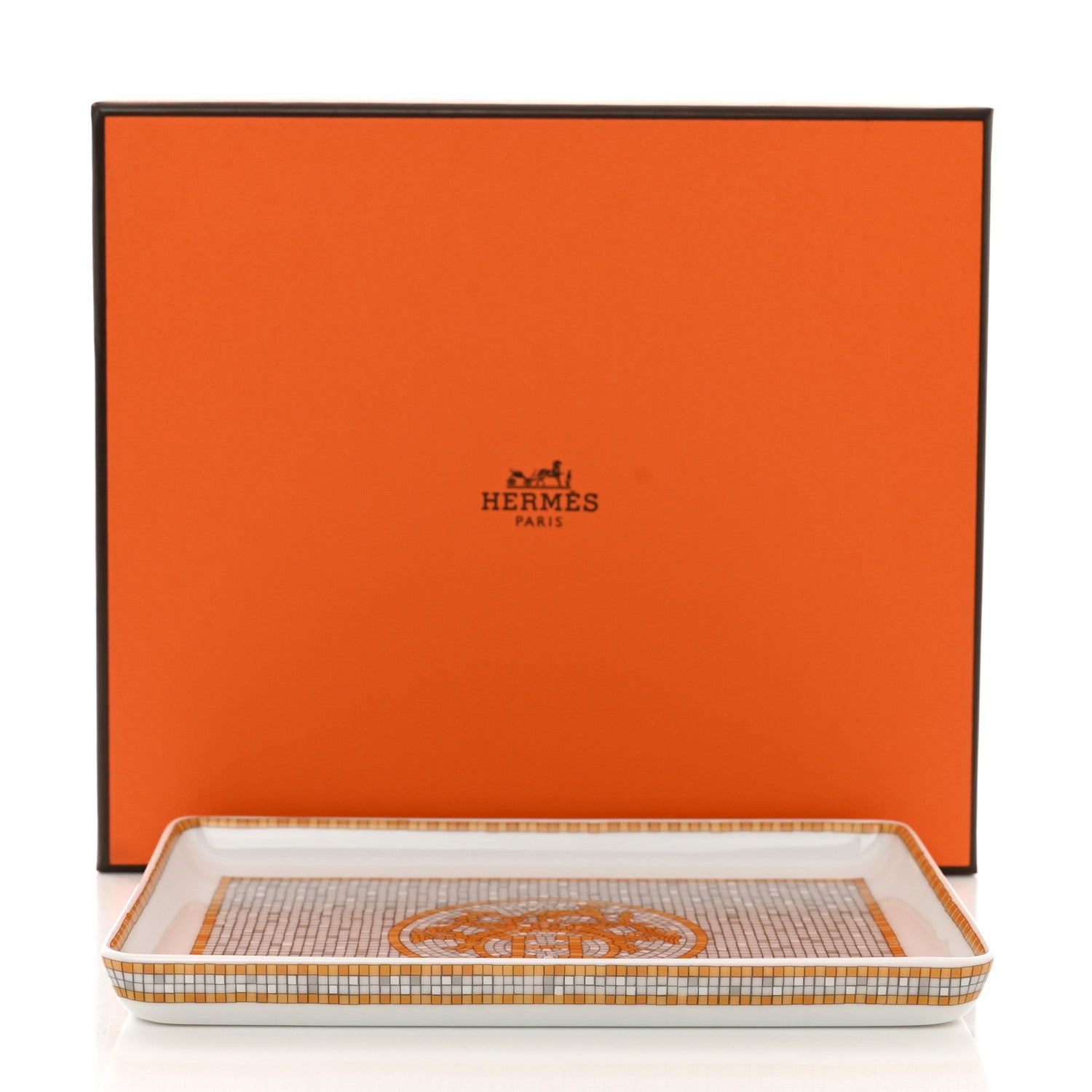 Hermes Porcelain Mosaique au 24 Gold Sushi Plate 6 of 6