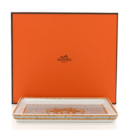 Hermes Porcelain Mosaique au 24 Gold Sushi Plate 6 of 6