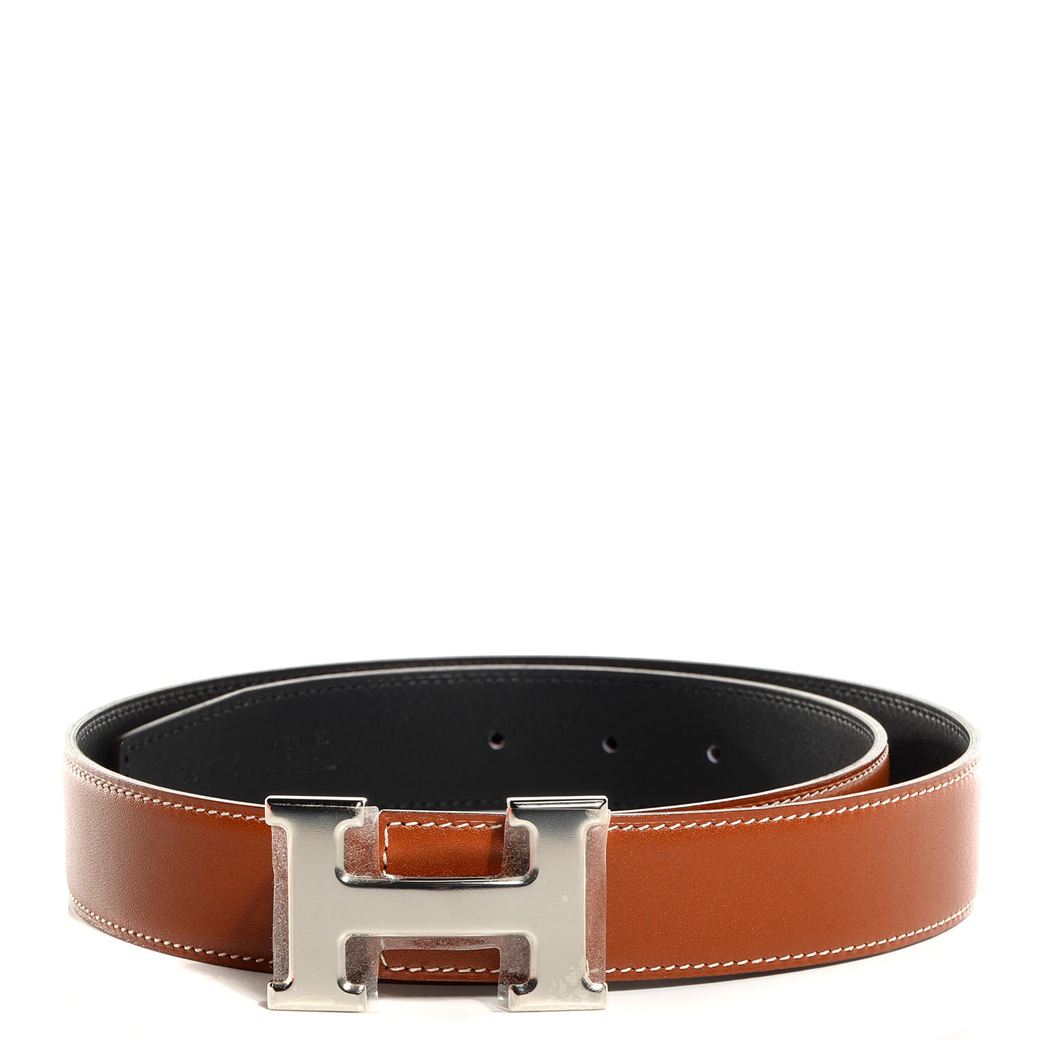 Hermes Natural Barenia Chamonix Constance 32mm H Belt Fauve Noir 75 1 of 8