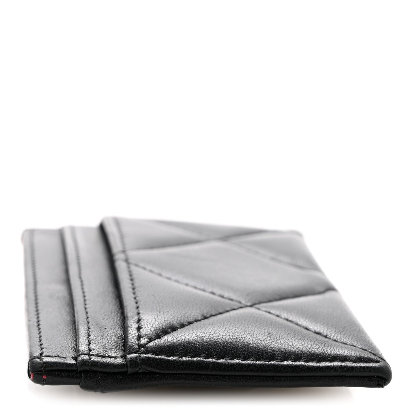 Lambskin Quilted Chanel 19 Card Holder Black