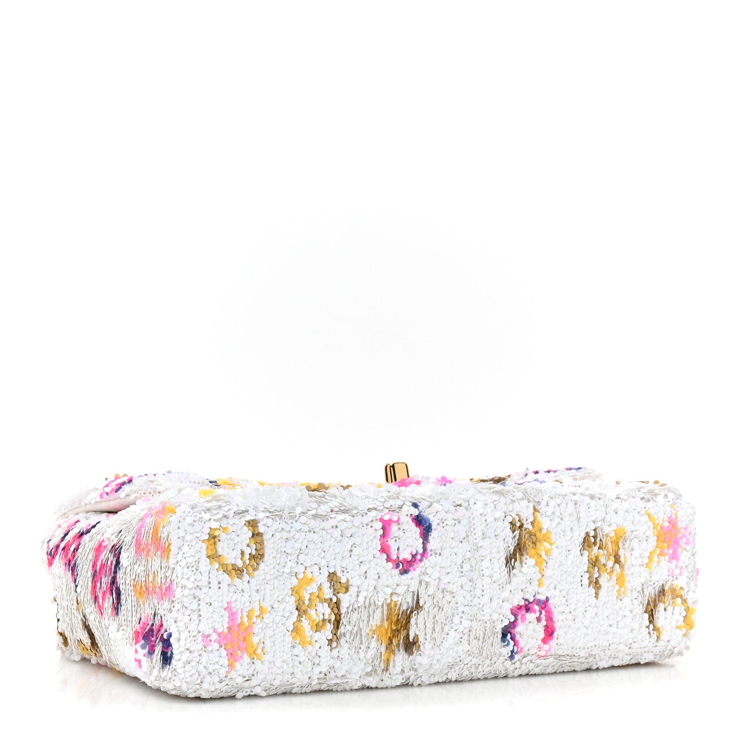 Chanel Sequin Logo CC Small Single Flap White Multicolor 4 of 9