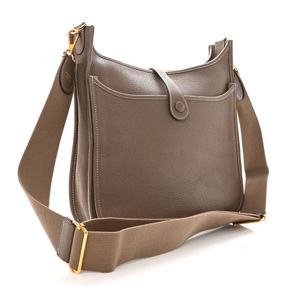 Hermes Taurillon Clemence Evelyne III PM Etoupe 3 of 12