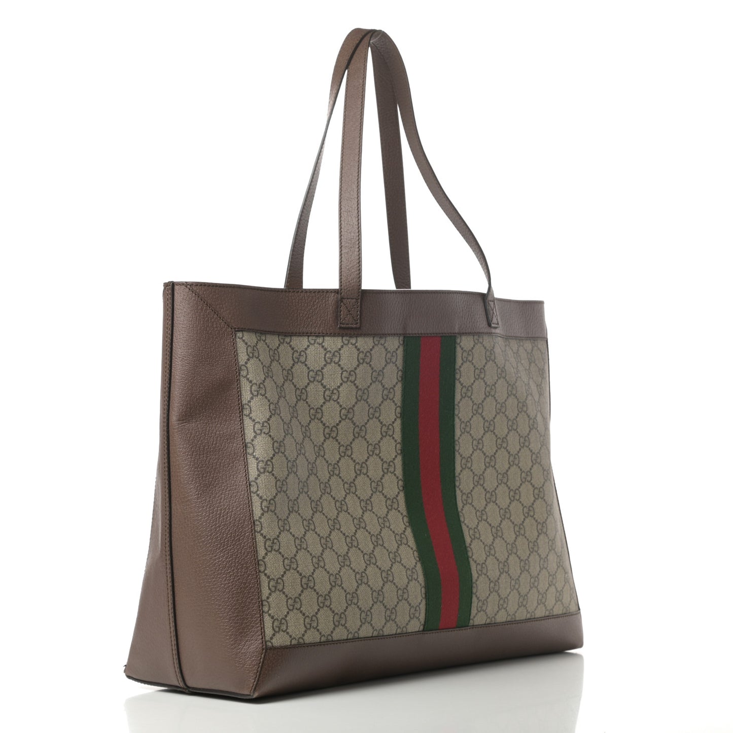 GG Supreme Monogram Web Large Ophidia Tote Brown