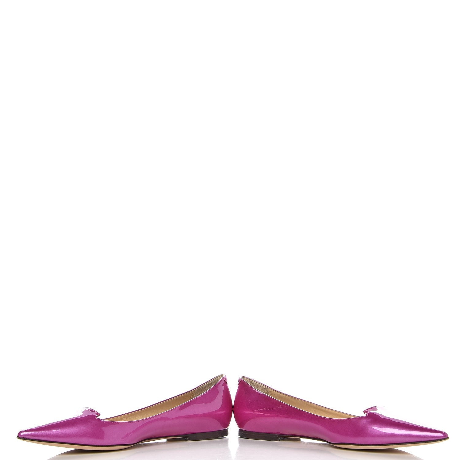 Jimmy Choo Patent Leather Attila Pointy Toe Flats 39.5 Jazzberry 9 of 10