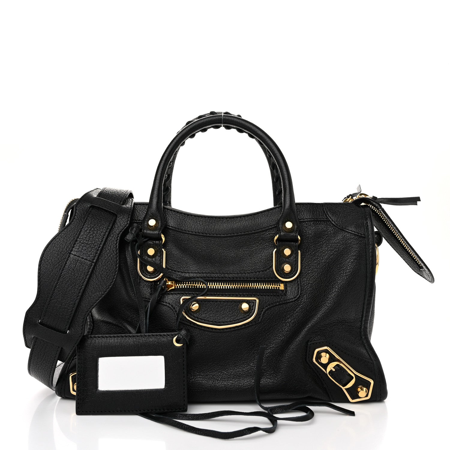 Balenciaga Chevre Gold Metallic Edge Hardware S City Black 3 of 11