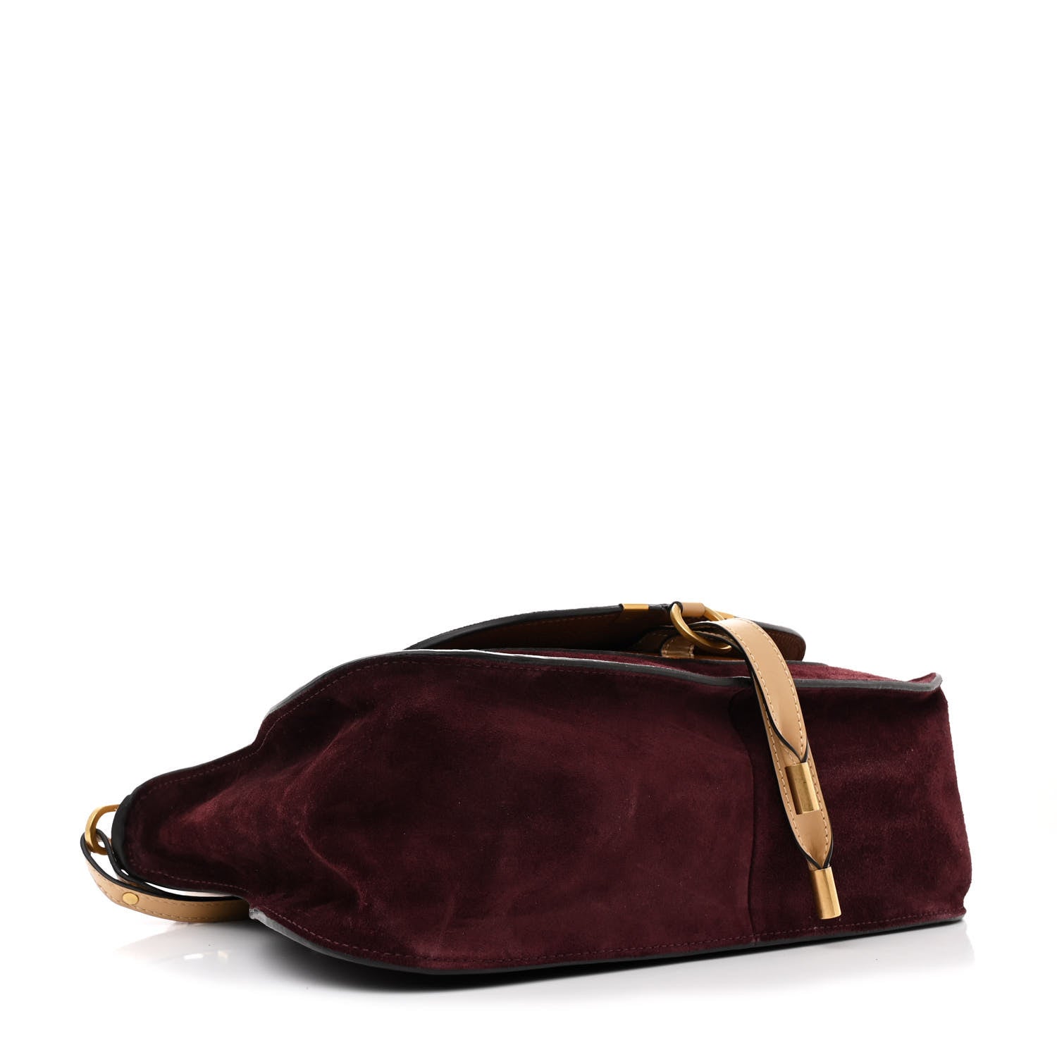 Chloe Suede Calfskin Braided Medium Marcie Double Carry Burgundy 4 of 10