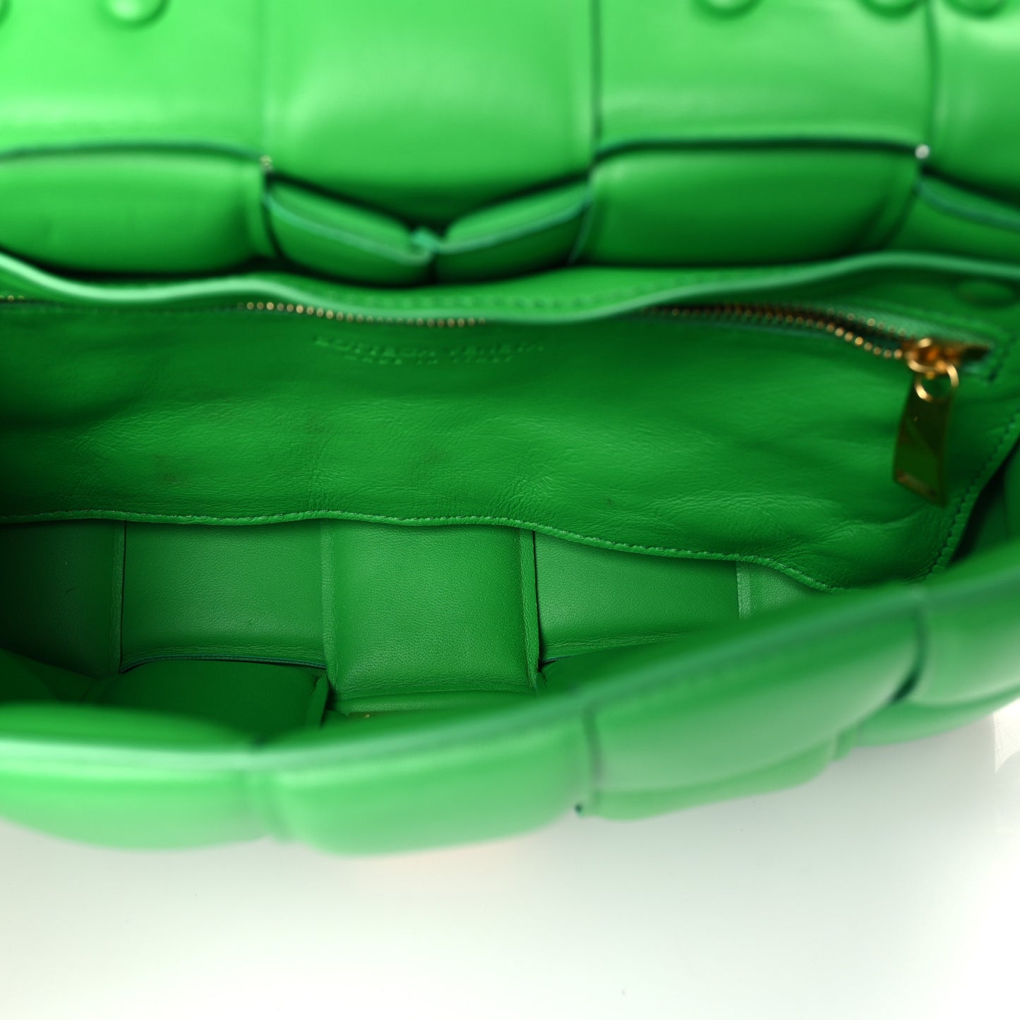 Lambskin Maxi Intreccio Padded Chain Cassette Crossbody Bag Grass