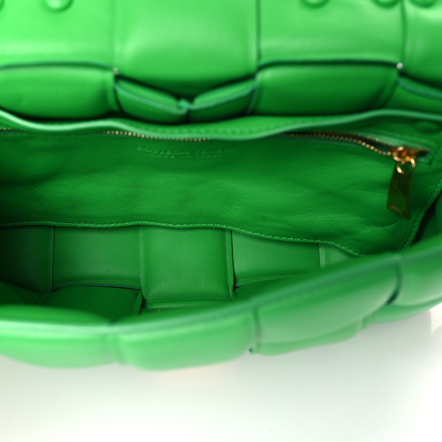 Bottega Veneta Lambskin Maxi Intreccio Padded Chain Cassette Crossbody Bag Grass 5 of 9