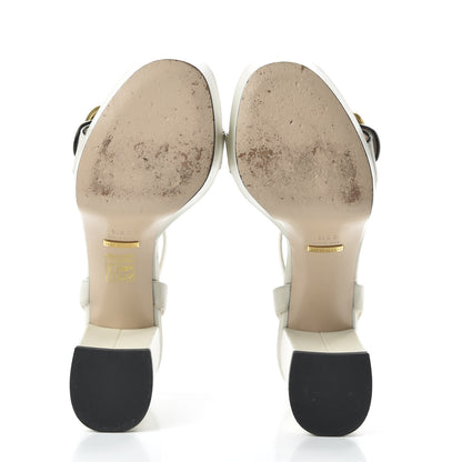 Gucci Calfskin GG Marmont Ankle Wrap 30/85mm Platform Sandals 36.5 Mystic White 5 of 7