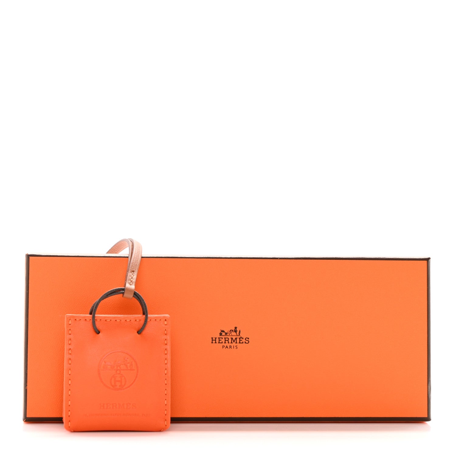 Hermes Milo Lambskin Swift Shopping Bag Charm Feu Gold 4 of 4