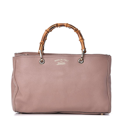 Gucci Pebbled Calfskin Medium Bamboo Shopper Tote Dark Cipria 1 of 11