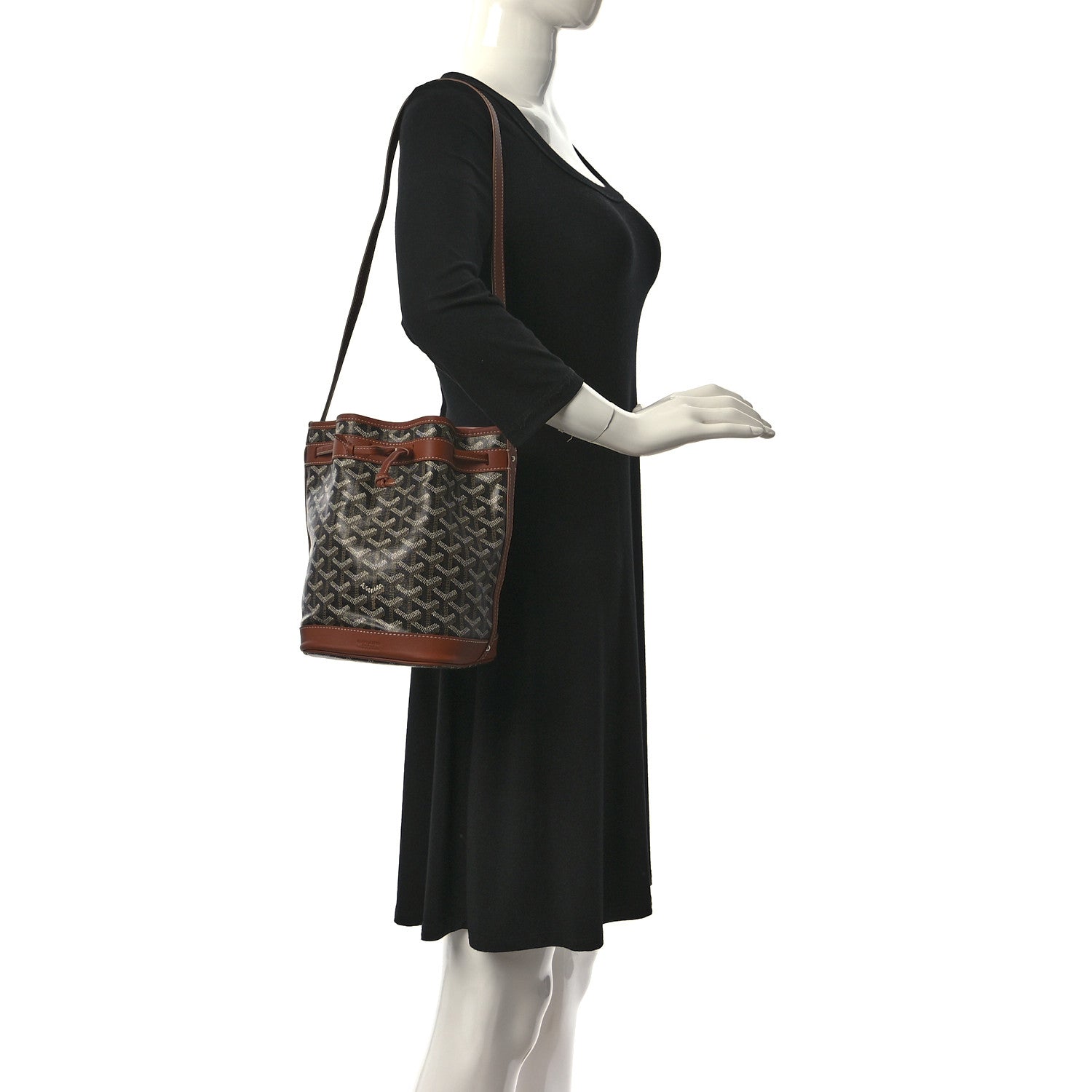 Goyard Goyardine Petit Flot Bucket Bag PM Black Gold 2 of 10
