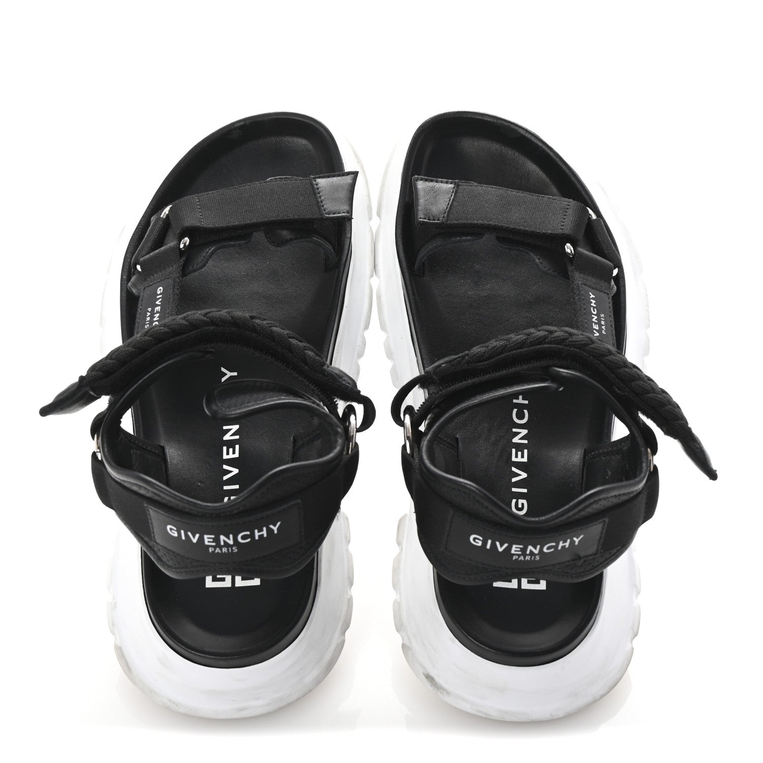 Givenchy Calfskin Canvas Braided Spectre Sandals 42 Black 2 of 11