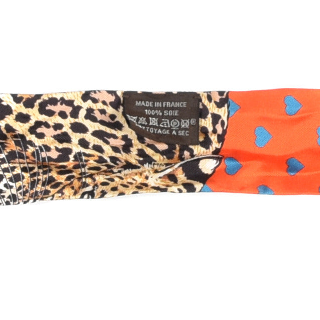 Hermes Silk Jungle Love Love Twilly Orange Bleu Brun 3 of 3