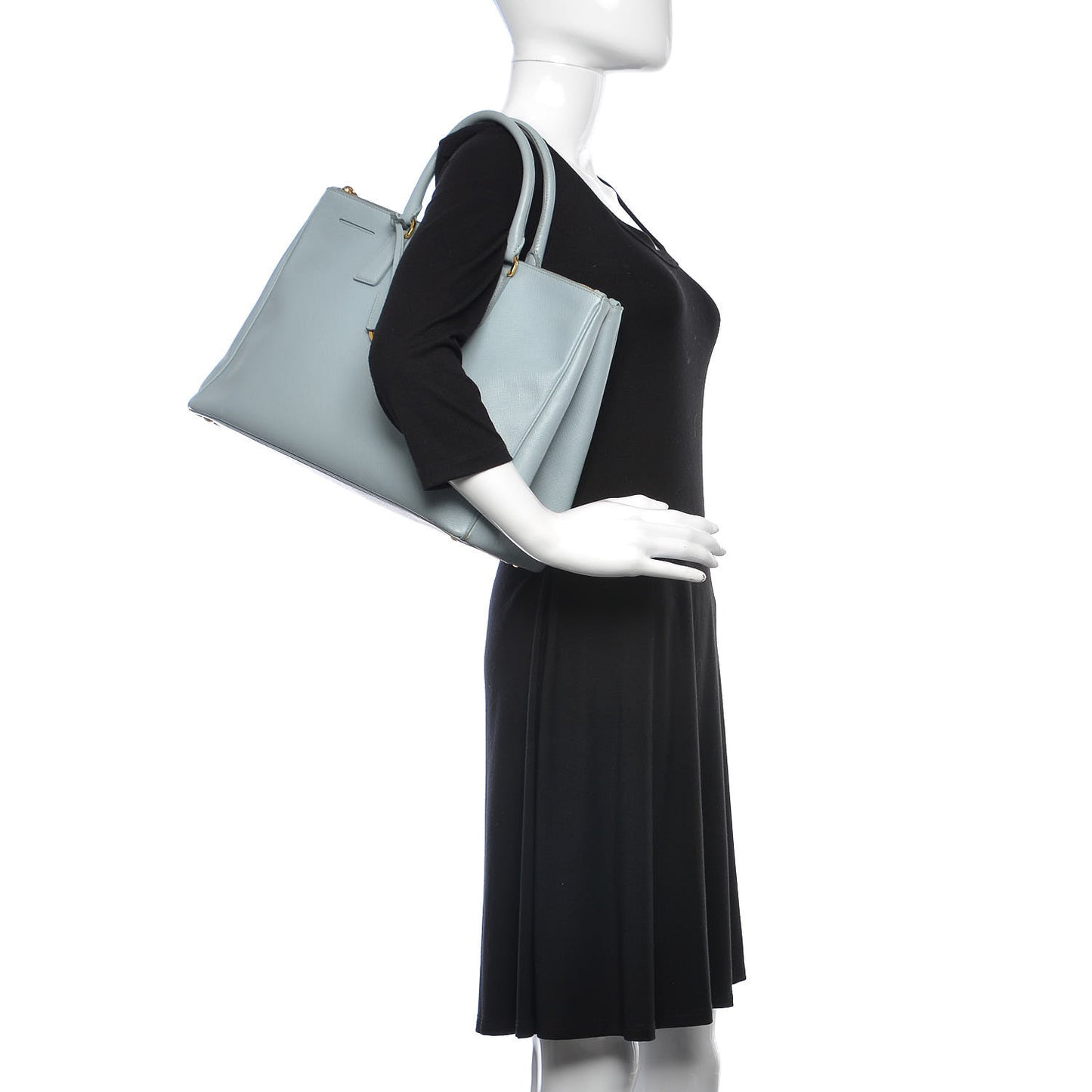 Saffiano Lux Large Galleria Double Zip Tote Lago