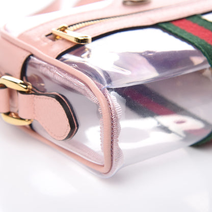 Gucci Vinyl Web Mini Ophidia Transparent Shoulder Bag Perfect Pink 7 of 9