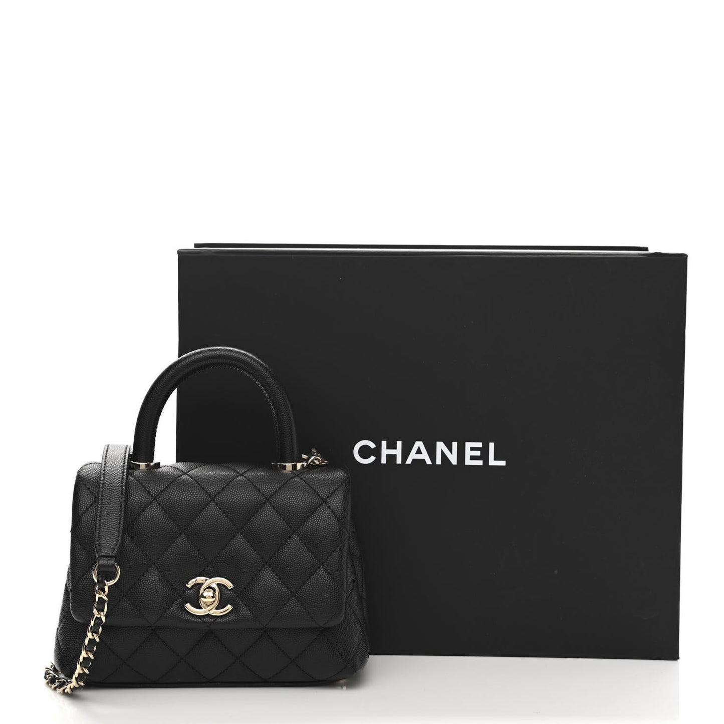 Caviar Quilted Extra Mini Coco Handle Flap Black