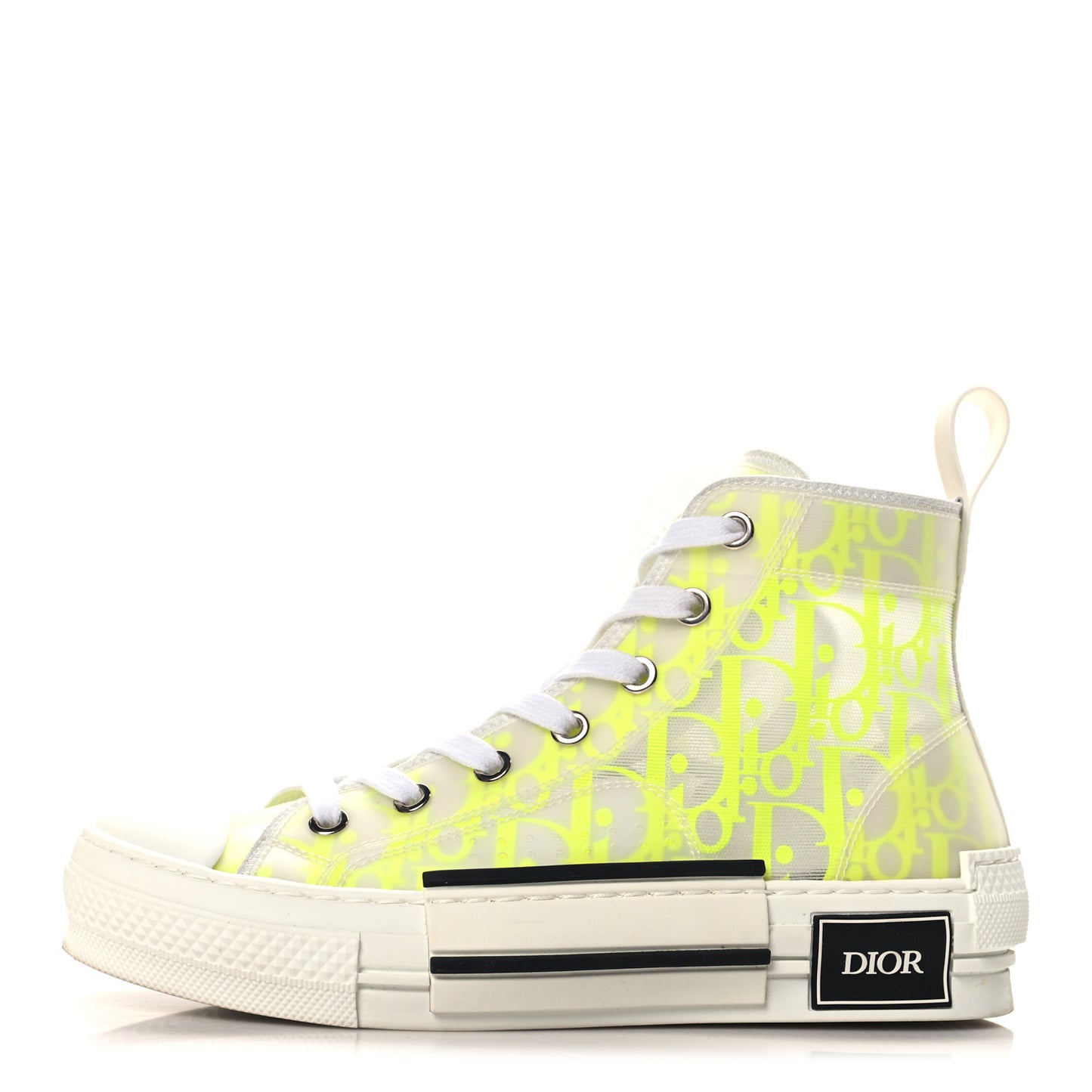 Technical Canvas Oblique Mens B23 High Top Sneakers 35 Yellow