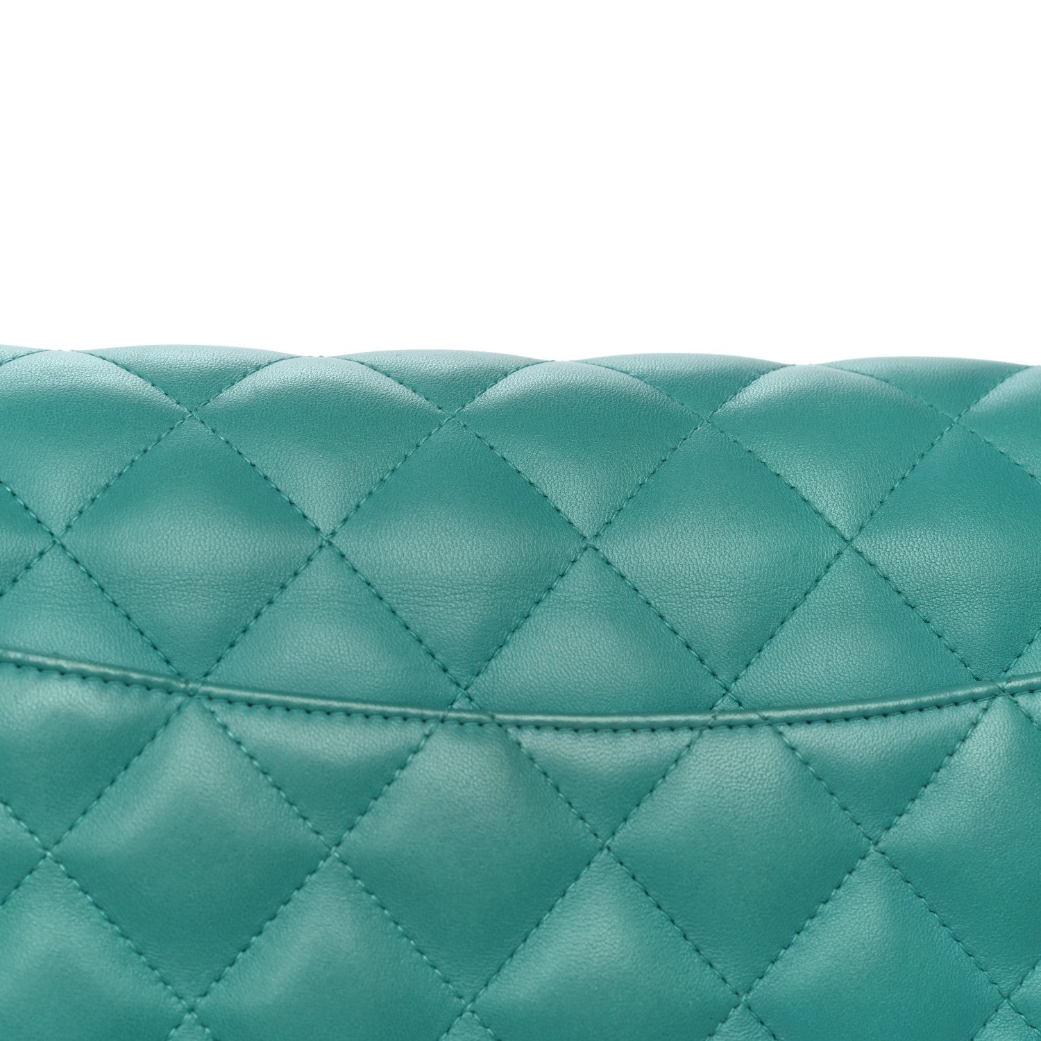 Chanel Lambskin Quilted Jumbo Double Flap Turquoise 13 of 15
