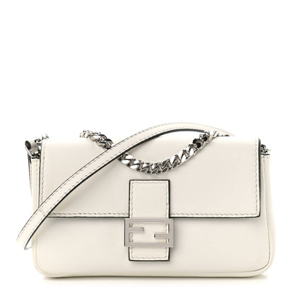 Fendi Shiny Nappa Micro Baguette White 1 of 9