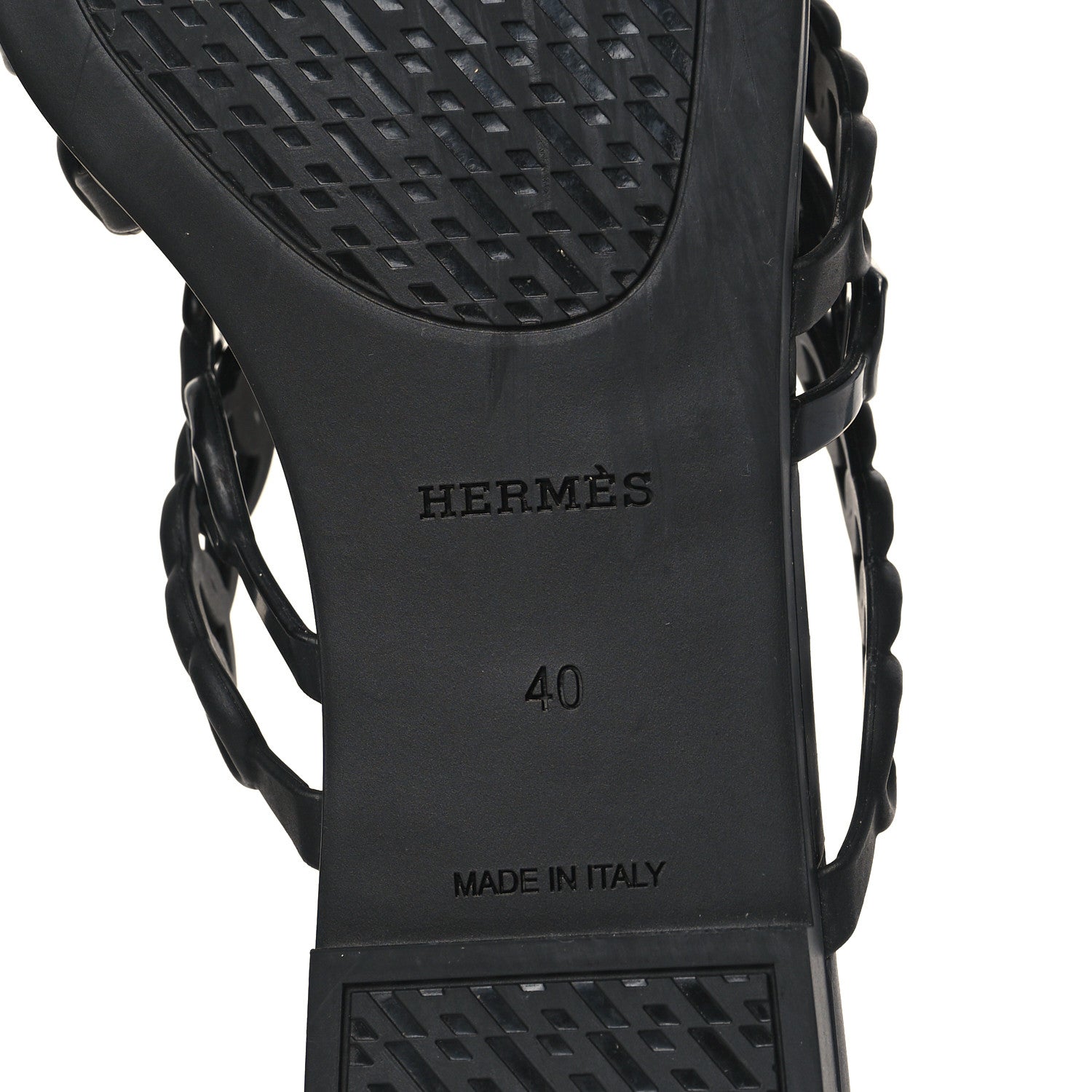 Hermes Rubber Chaine d'Ancre Nude Sandals 40 Black 6 of 8