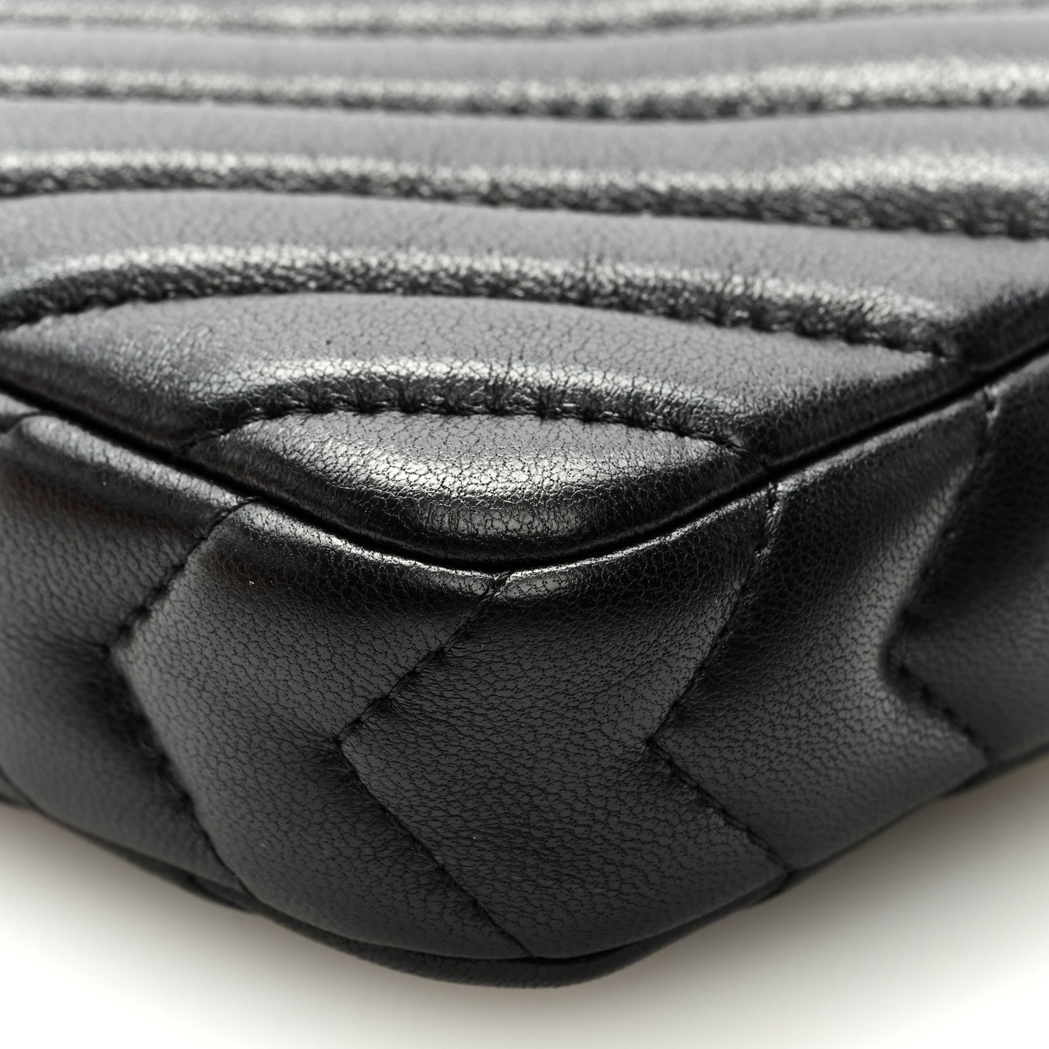 Chanel Lambskin Chevron Quilted Small Clutch With Chain Black 10 of 10