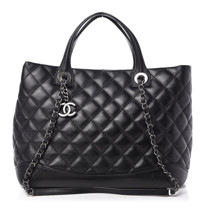 Chanel Calfskin Quilted Small Easy Shopping Tote Black 1 of 12