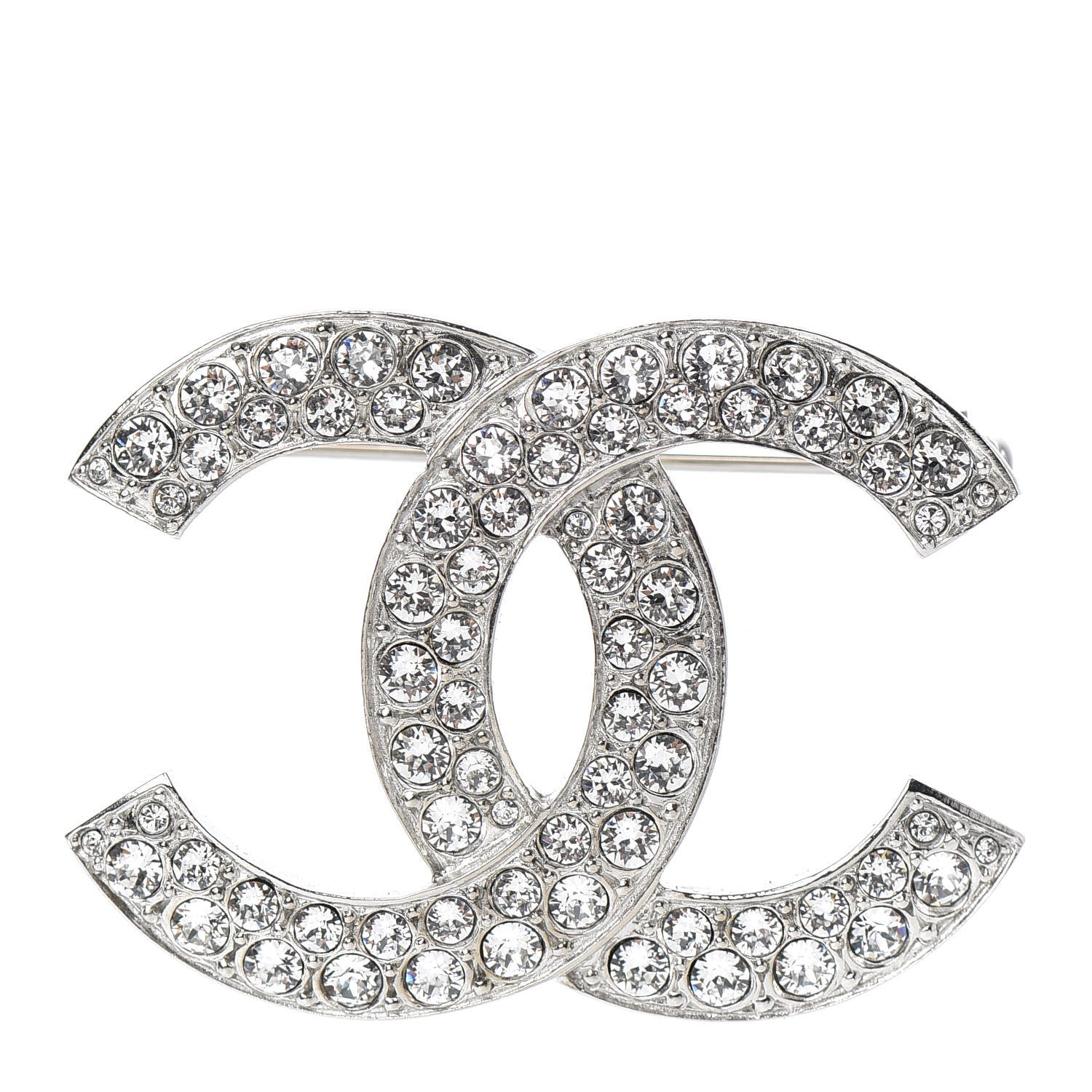 Chanel Crystal Palais Garnier CC Brooch Silver 1 of 5