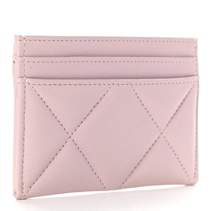 Chanel Lambskin Quilted Chanel 19 Card Holder Light Pink 3 of 9
