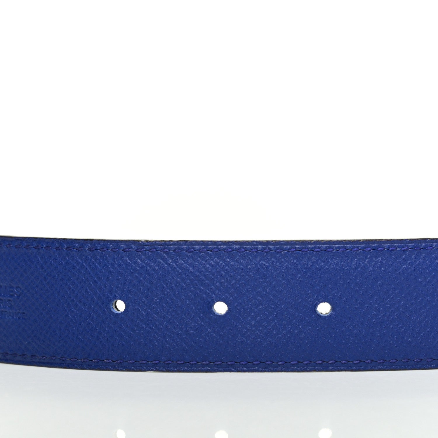 Hermes Epsom Swift 32mm Strie H Belt 95 Bleu Electrique Black 4 of 7