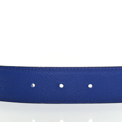 Hermes Epsom Swift 32mm Strie H Belt 95 Bleu Electrique Black 4 of 7