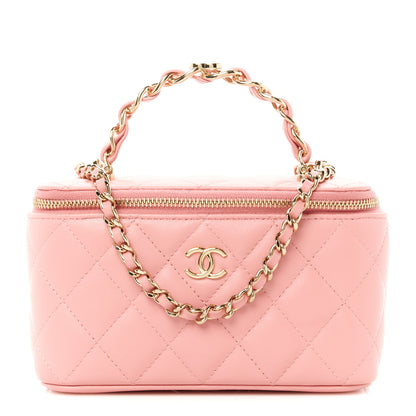 Chanel Lambskin Quilted Small Top Handle Vanity Case With Chain Light Pink 1 of 11