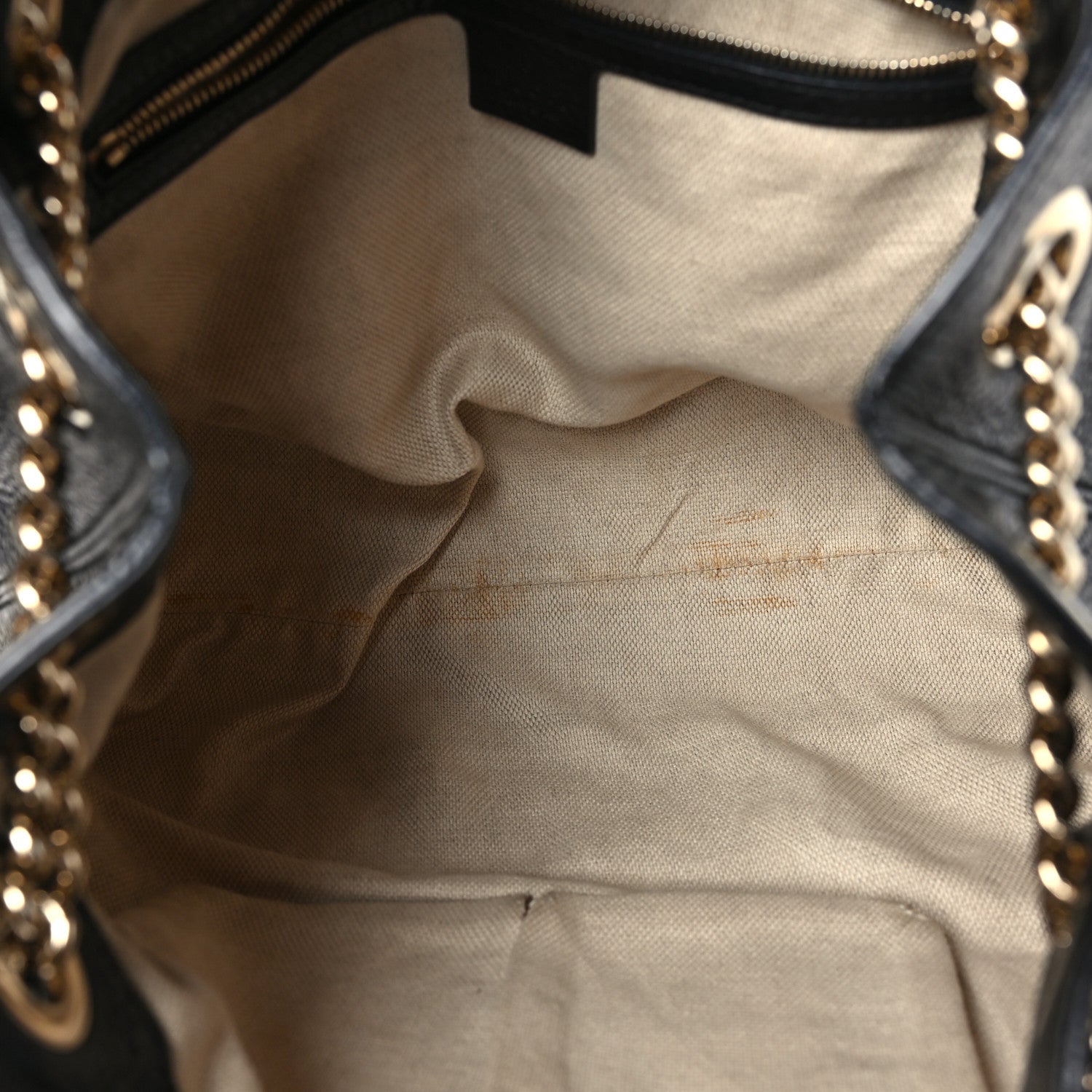 Gucci Pebbled Calfskin Medium Soho Chain Shoulder Bag Black 5 of 11