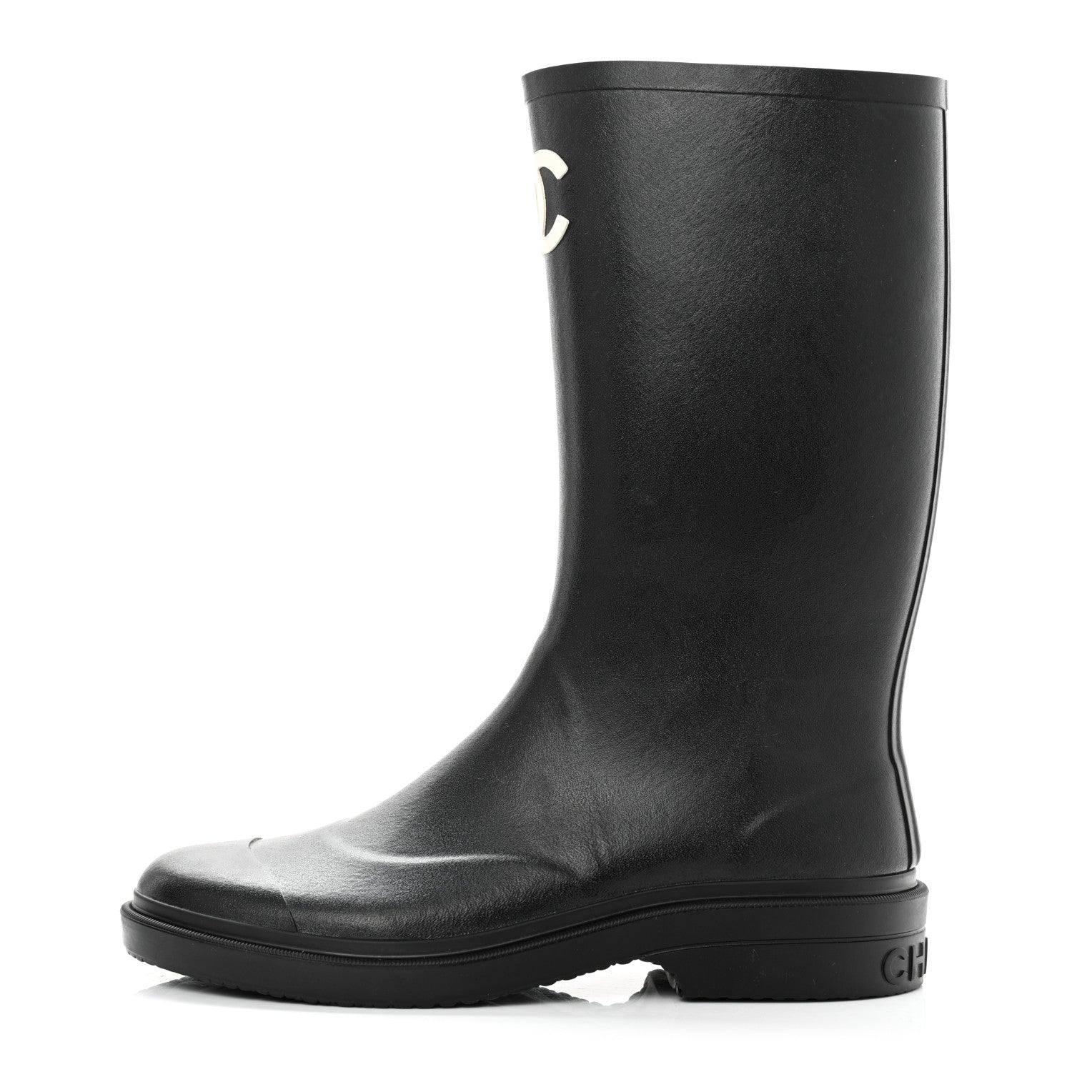 Chanel Caoutchouk CC High Boots 42 Black 1 of 10
