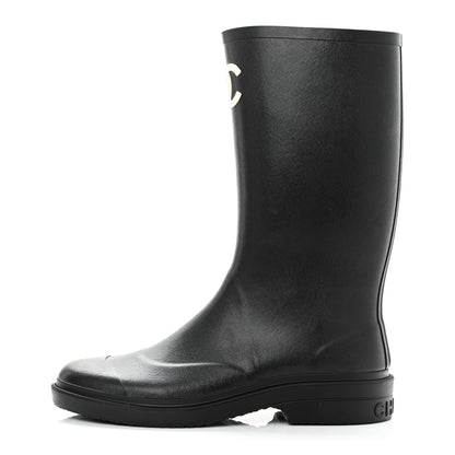 Chanel Caoutchouk CC High Boots 42 Black 1 of 10
