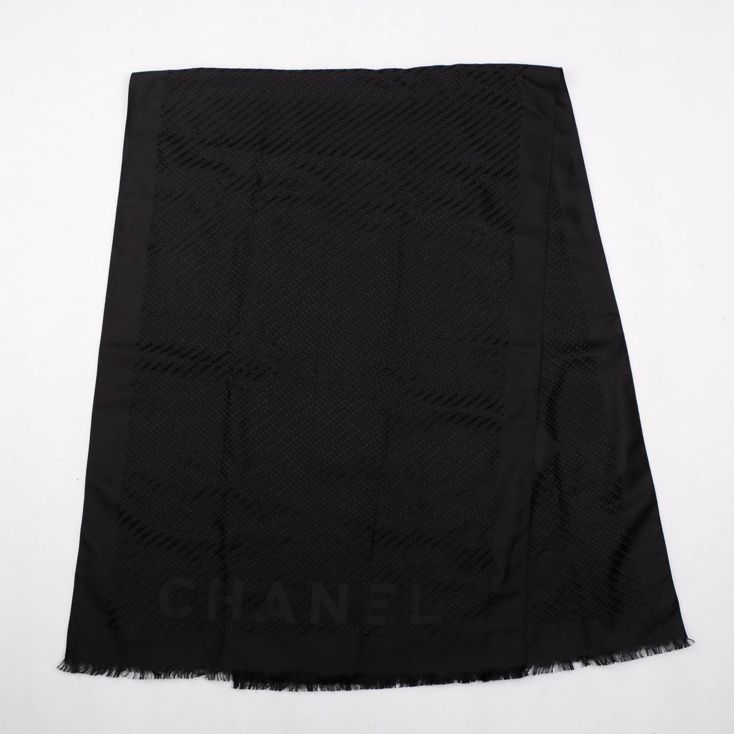 Chanel Silk CC Scarf Black 3 of 5