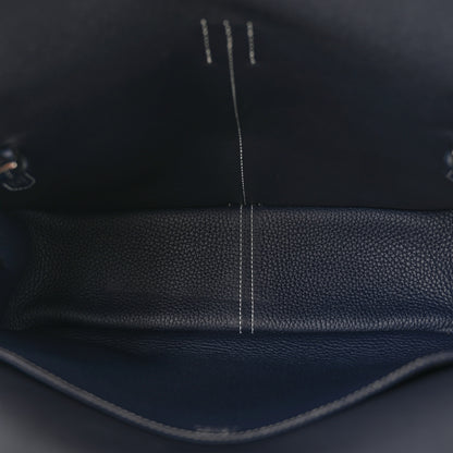 Hermes Taurillon Clemence Halzan 31 GM Bleu Nuit 5 of 12