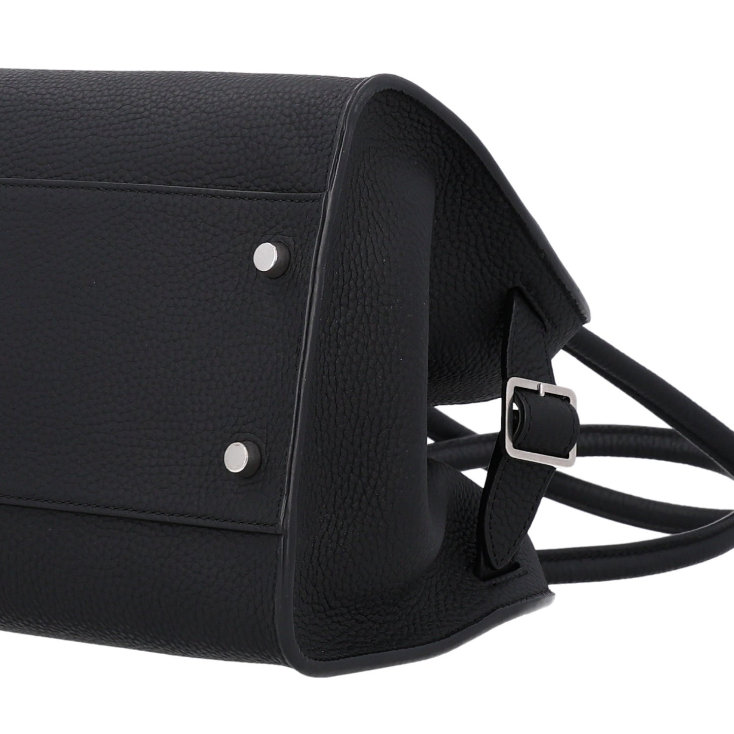Matte Grained Calfskin Margaux Shoulder 12 Black