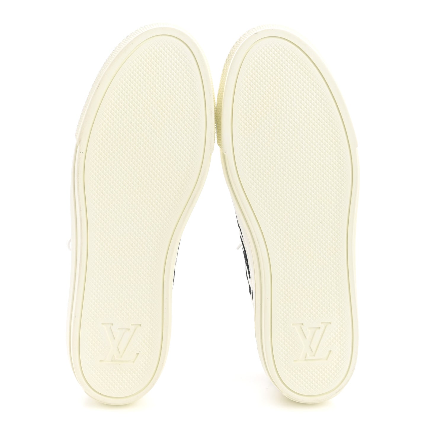 X UF Calfskin Tufted Monogram Stellar Sneakers 38 White Black
