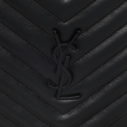 Saint Laurent Calfskin Matelasse Chevron Round Vinyle Camera Bag Black 6 of 9