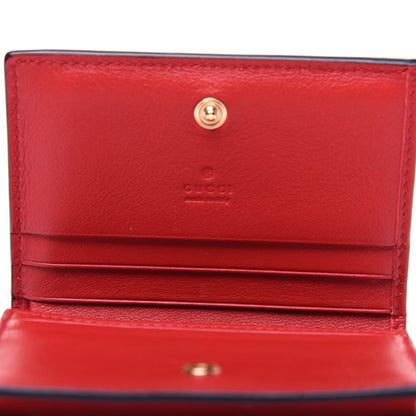 Gucci GG Supreme Monogram Apple Card Case Wallet Beige Multicolor Lobster Red 8 of 11