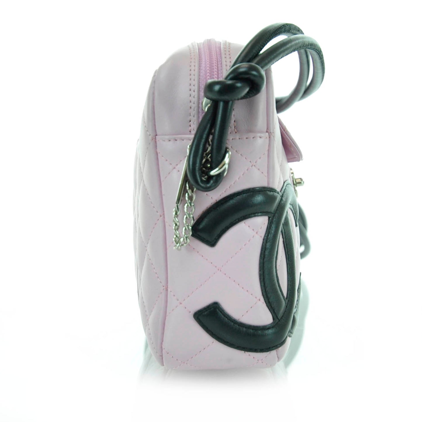 Calfskin Quilted Cambon Shoulder Bag Pink Black