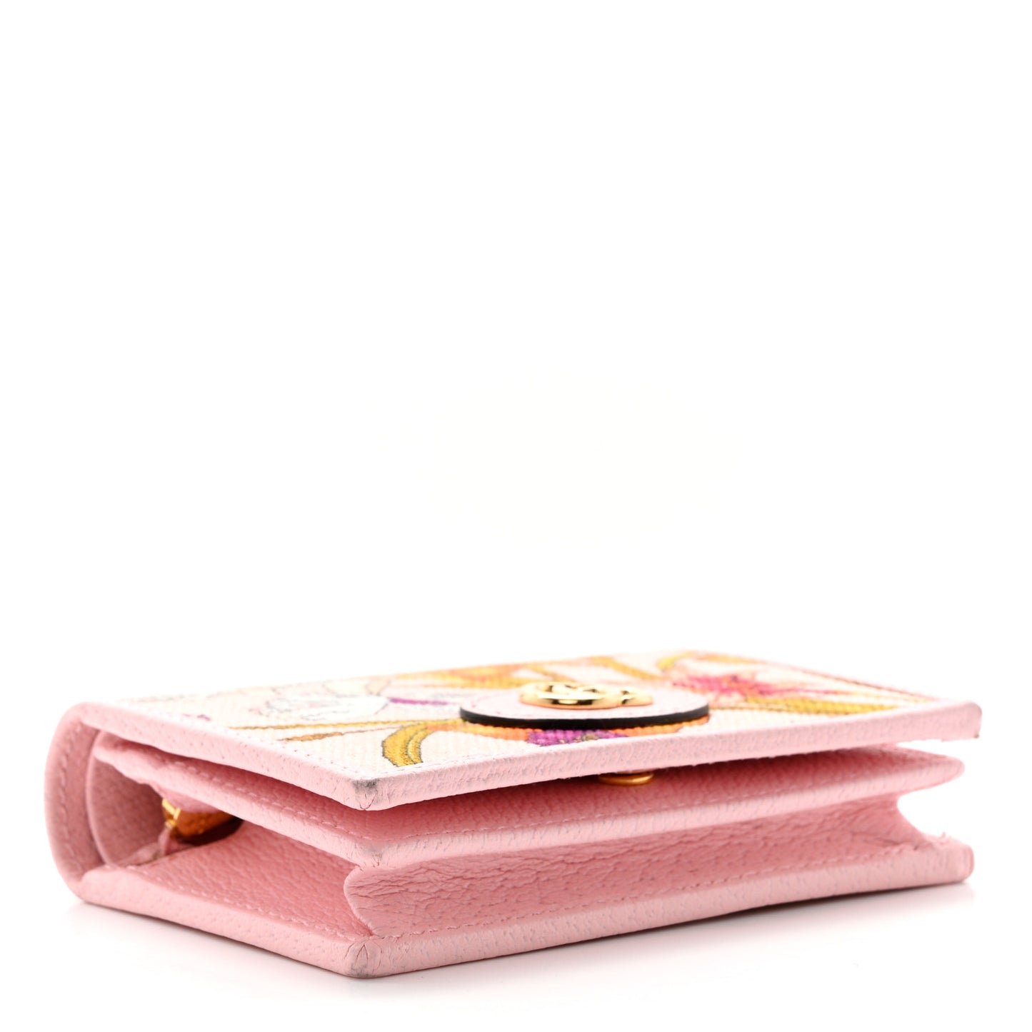 Canvas Flora Card Case Wallet Pink