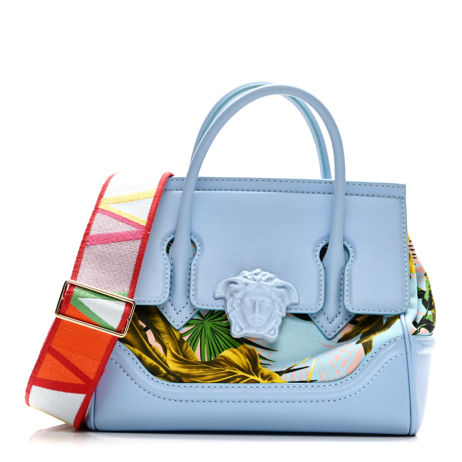 Versace Calfskin Canvas Medium Palazzo Empire Bag Desert Palm 1 of 9