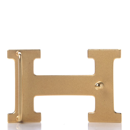 Hermes Box Togo Strie 32mm H Belt 85 Black Gold 11 of 12