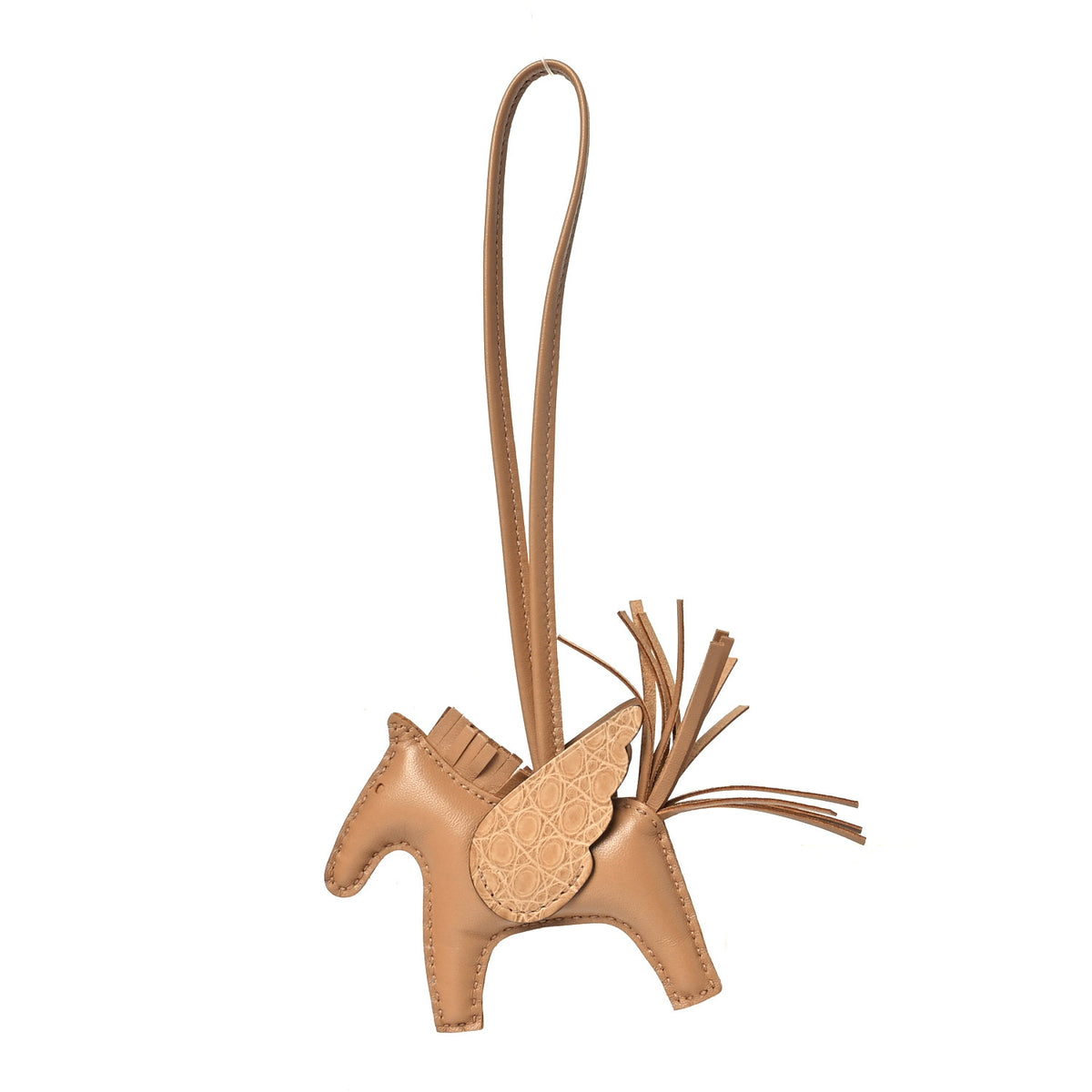 Milo Lambskin Matte Alligator Touch Grigri Rodeo Pegase Horse Bag Charm PM Chai