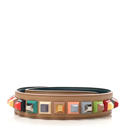 Fendi Vitello Dolce Plexiglass Bi-Color Studded Strap You Cuoio Oceano Multicolor 4 of 10